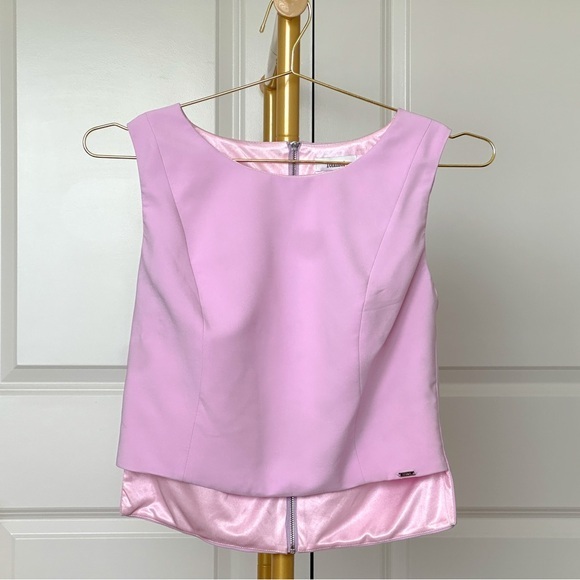 Toi et Moi Tops - Toi et Moi Pink Sleeveless Asymmetrical Crop Top